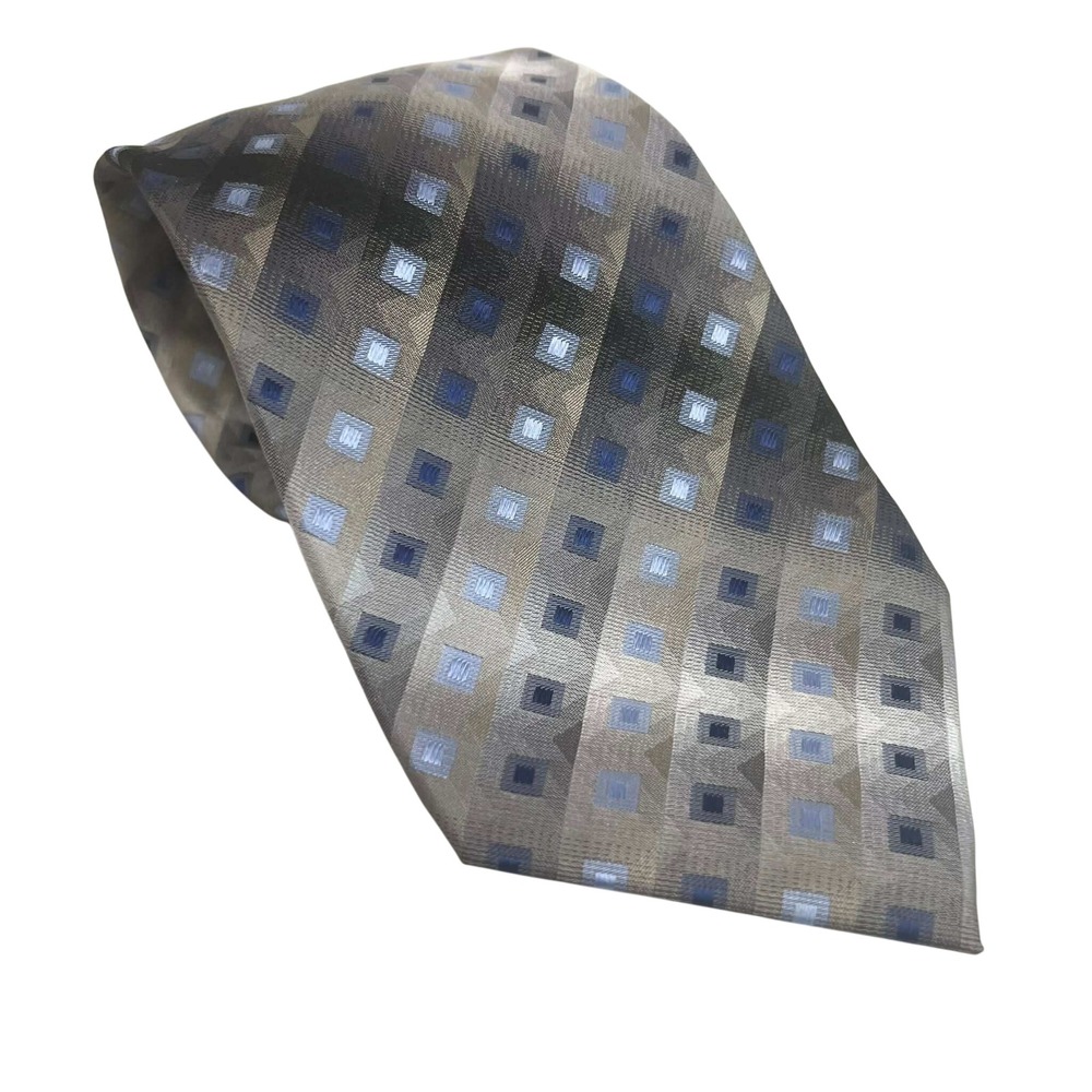 John Ashford Mens Geometric Pattern Silk Neck Tie